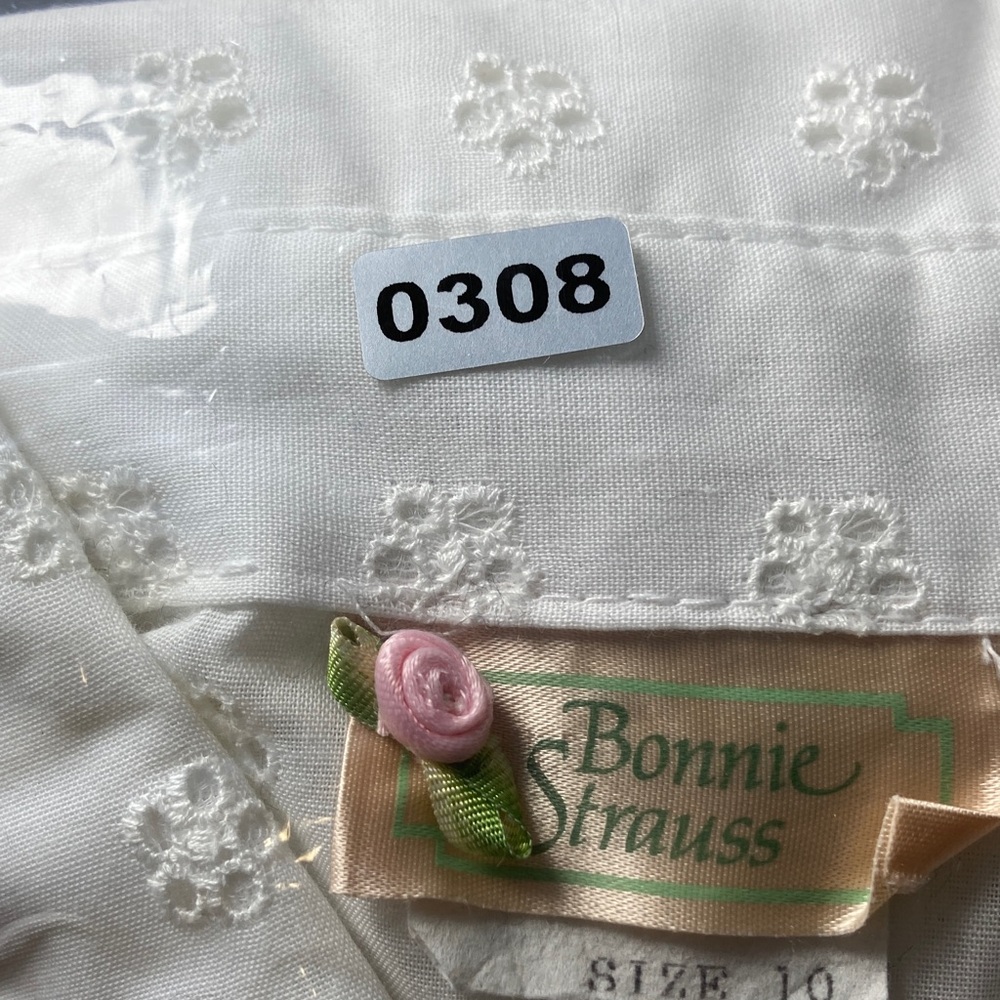 Vintage Bonnie Srauss  Maxi Dress Women's  Embroidered Size 10 White - Picture 16 of 16